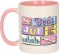 Bellatio Decorations Cadeau koffie/thee mok - de beste juf - van de wereld - roze - 300 ml - keramiek