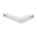 KRATKI Ventilatierooster voor haarden Links Hoekrooster met een afgedekte luchtinlaat 45 graden Gepoedercoat staal 60x40x9cm Wit