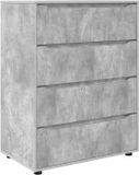 vidaXL Opbergkasten - 80 x 48 x 105 cm - Bewerkt Hout - Beton Grijs