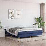vidaXL - Boxspring - bed - stof - blauw - 180x200 - cm