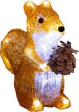 Feeric Lights & Christmas Kerstverlichting figuur - eekhoorn - met dennenappel - 20 x 9 x 19 cm - 20 LED lampjes wit - kerstversiering
