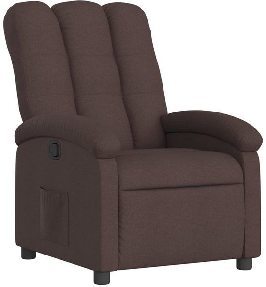 vidaXL Fauteuil verstelbaar stof donkerbruin