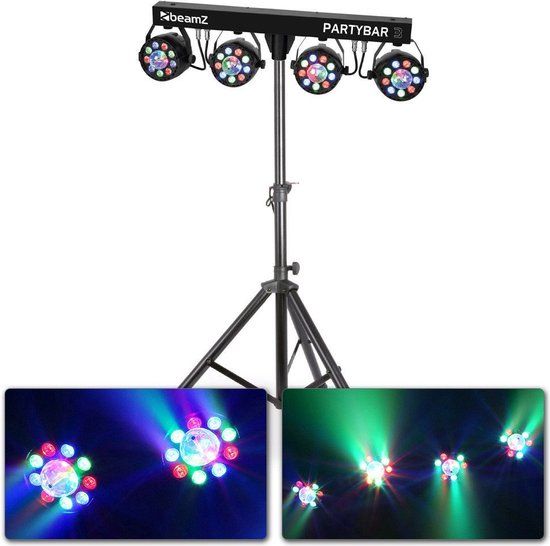 BeamZ PARTYBAR3 - Disco Light Set with 4x PAR Spots and Magic Ball