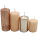 Getrapte Dekohelden24 Set van 4 stompkaarsen met schaalverdeling voor adventskrans, nude/cappuccino, 4 maten, hoogte 5-10 cm, diameter 4 cm, 280 g