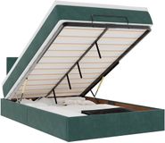 vidaXL - Bed - poef - met - matras - 120x190 - cm - fluweel - donkergroen