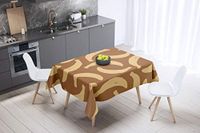 Bonamaison Tafelkleed, Anti-Mold, Sneldrogend, Waterdicht, 100% Polyester Tafellaken, Bruine tinten, 140 x 140 Cm - Ontworpen en Vervaardigd in Turkije
