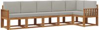 vidaXL Hoek loungeset 6-delig Acacia Hout Naturel en Lichtgrijs