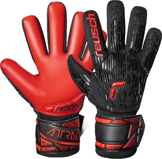 Reusch Attrakt Freegel Silver NC - Zwart-rood - Volwassenen - Voetbal - Maat: Never out of stock