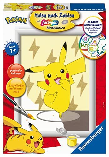 Ravensburger Spieleverlag Ravensburger Malen nach Zahlen 20084 - Pikachu - Kinder ab 7 Jahren