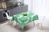 Bonamaison Tafelkleed, Anti-Mold, Sneldrogend, Waterdicht, 100% Polyester Tafellaken, Petroleum Groen, Wit, 140 x 140 Cm
