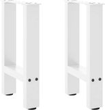 vidaXL Salontafelpoten - 2 stuks - 28x(42-43) cm - Staal - Wit