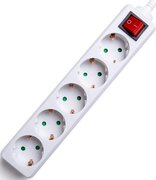 BES LED Verlengsnoer - Aigi Travis - 3680W - 5 Stopcontacten - Wit - Zonder Snoer