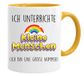 Mok met spreuk, DIch unterrichte kleine mensen (ik ben een groot nummer), mok schoolkind, eerste schooldag - geschenken - regenboog - cadeau voor eerste klassers - school - basisschool