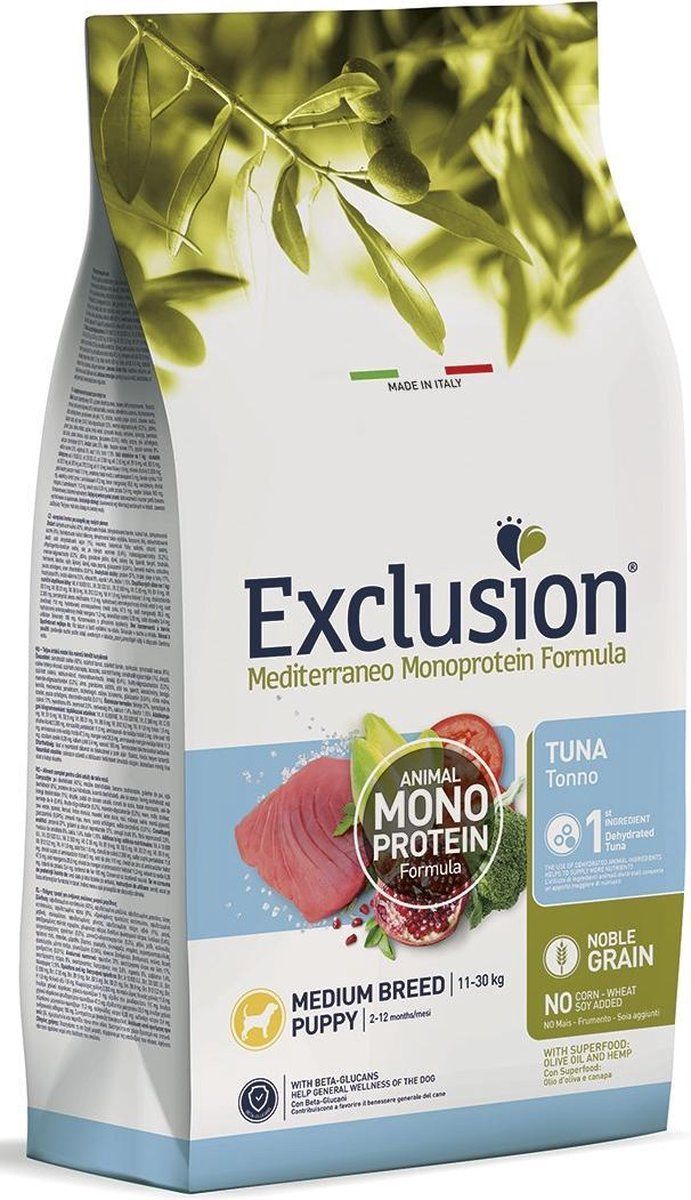 EXCLUSION Mediterraneo Puppy Tuna 3 kg