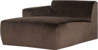 WOOOD Mojo Base Chaise Longue Bank Links - Velvet - Bruin