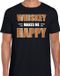 Bellatio Decorations Whiskey makes me happy / Whiskey maakt me gelukkig drank t-shirt zwart voor heren