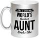 Bellatio Decorations This is what the worlds greatest aunt looks like cadeau koffiemok / theebeker - zilverkleurig - 330 ml - verjaardag / bedankje