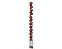 Decoris Kerstbal Plastic Mix Kerstrood dia3cm