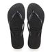 Havaianas Slim Teenslippers voor dames, zwart.