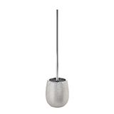 Gedy Zilver, G-Astrid toiletborstel om neer te zetten, afmetingen 47 x 11,5 x 11,5 cm, gewicht 0,648 kg, keramische borstel, design R & E, uniek