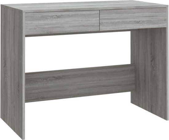 VidaXL Bureau 101x50x76,5 cm bewerkt hout grijs sonoma eikenkleurig
