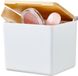 tesa Baboo Badkamerorganizer S met bamboedeksel, mat wit, opbergdoos voor wandmontage zonder boren, incl. tesa Powerstrips Waterproof Strips XL - 122 mm x 110 mm x 102 mm