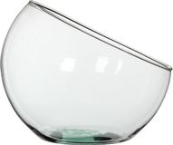Mica Decorations Boly vaas - gerecycled glas - transparant - 24 x 21 cm