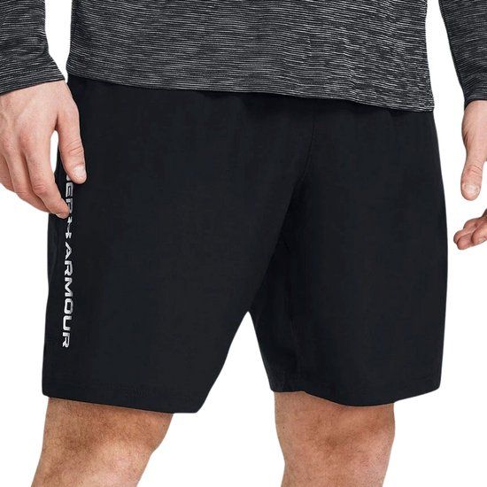 Under Armour UA Tech Woven Wordmark Short-BLK Heren Sportbroek - Zwart - Wit