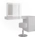 Vicco Table de maquillage Sherry, Blanc, 140,2 cm avec miroir LED, tabouret et module de porte