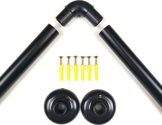 IFC Papillon Douchegordijnstang - 90x90 cm - Aluminium - Zwart