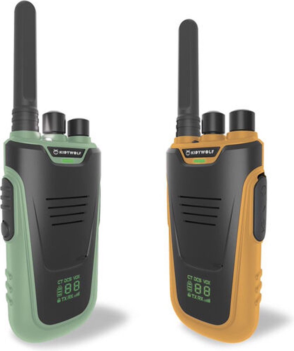 KIDYWOLF walkie talkie voor kinderen kidytalk groen / geel
