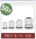 Quadrios 24CA402 Wartel PG7, PG9, PG11, PG13.5 Polyamide Grijs 50 stuk(s)