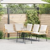 vidaXL Tuinbank Set Beige Polyrattan