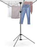 Sans marque sèche-linge pliable sèche-linge pour intérieur et extérieur résistant aux intempéries et léger réglable en hauteur sur 4 positions env. 14 cm x 11 cm x 131 cm [aluminium]