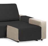Martina Home Diamond chaise longue, gewatteerd, 240 cm, zwart