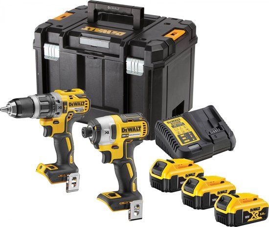 DeWALT DCK266P3T Accu Combiset DCD796 + DCF887 18V 5.0Ah XR Li-ion | Incl. 3x Accu's + Oplader + Koffer