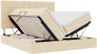 vidaXL Opbergbed met hoofdeinde en opslag Crème 180 x 200 cm Stof