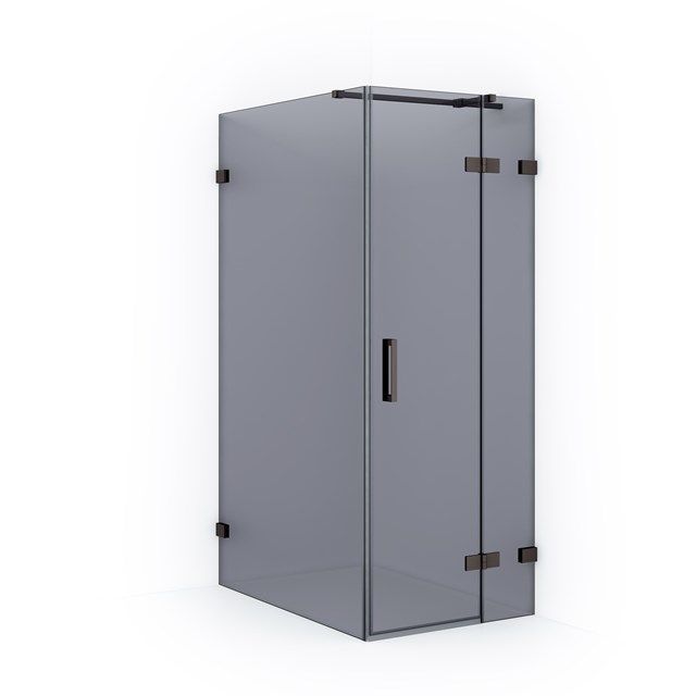 Maxaro Douchecabine Diamond 120x80cm Rookglas Zwart Metaal