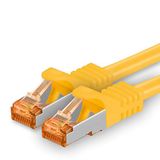 1aTTack.de 3,0 m - Cat.7 netwerkkabel geel - 1 stuk Gigabit Ethernet LAN-kabel 10000 Mbit/s patchkabel Cat7 kabel S FTP PIMF afscherming LSZH Cat.7 onbewerkte kabel RJ45 connector Cat 6a - 1 x 3 meter