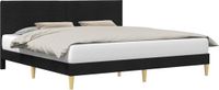 vidaXL Bedframe met hoofdeinde, Zwart, 180 x 200 cm, Stof