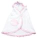 FILET Zachte badstof cape, deken voor het omwikkelen van baby's/kinderen, badjas van zachte badstof, 100% katoen, wit, roze