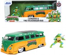 Jada Toys Volkswagen Bus T1 (Leonardo & TV Series Teenage Mutant Ninja Turtles Met figuur ) Groen / Geel 1-24