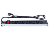 PremiumCord PDU-E10G09S 19" 1HE 9x IEC (C13), 2m kabel, schakelaar
