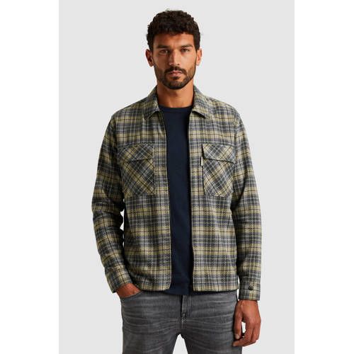 Cast Iron Blauw Geruit Overshirt