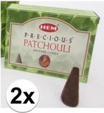 HEM Wierook kegeltjes in huisgeur Patchouli - 20x kleine kegeltjes - Ontspannend - Kalmerend