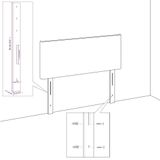VidaXL Hoofdbord met randen, Cappuccino, 203x23x78/88 cm, Kunstleer