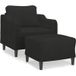 Fauteuil Relax Fauteuil Avec Repose-pied Noir 60 cm Tissu
