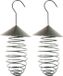 Esschert Design mangeoire à boules de graisse pour oiseaux avec toit - 2x pièces - vert - 25 cm