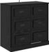 vidaXL Dressoir Zwart Eiken 70 x 35,5 x 67,5 cm Bewerkt Hout