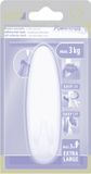 tesa Powerstrips Haak XL Ovaal - Wit - Herbruikbare Wandhaak - Zonder Boren - 1 Haak + 3 Powerstrips